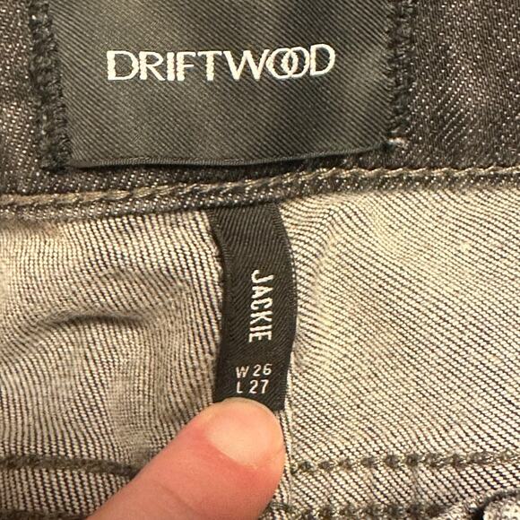 Dritwood Black Wash Western Embroidered Jackie Raw Hem Jeans Size 26 - Picture 4 of 8